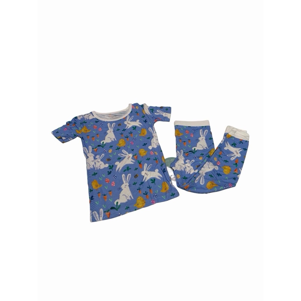 Little Sleepies Bunny Patch Two Piece Pajama Set Size 4T NWT
